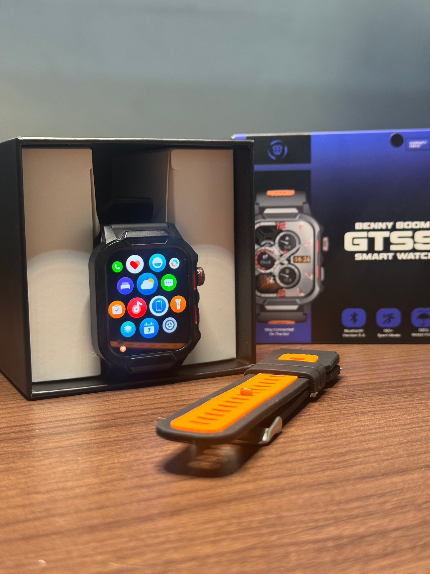 BennyBoom Military Smart Watch – Bluetooth, 100+ Sports Modes, Water-Resistant