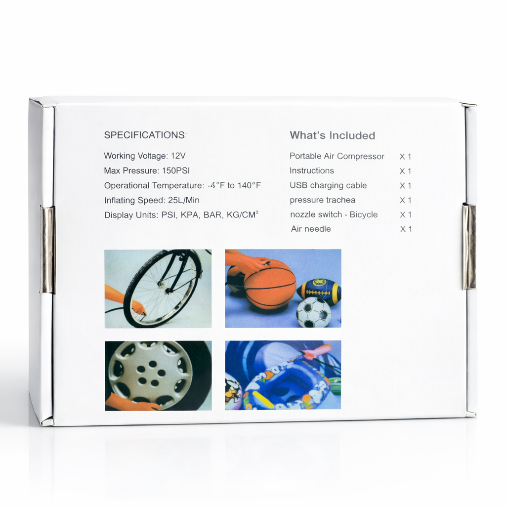 Button-Type Tyre Pump – Portable, Powerful, One-Touch Inflation